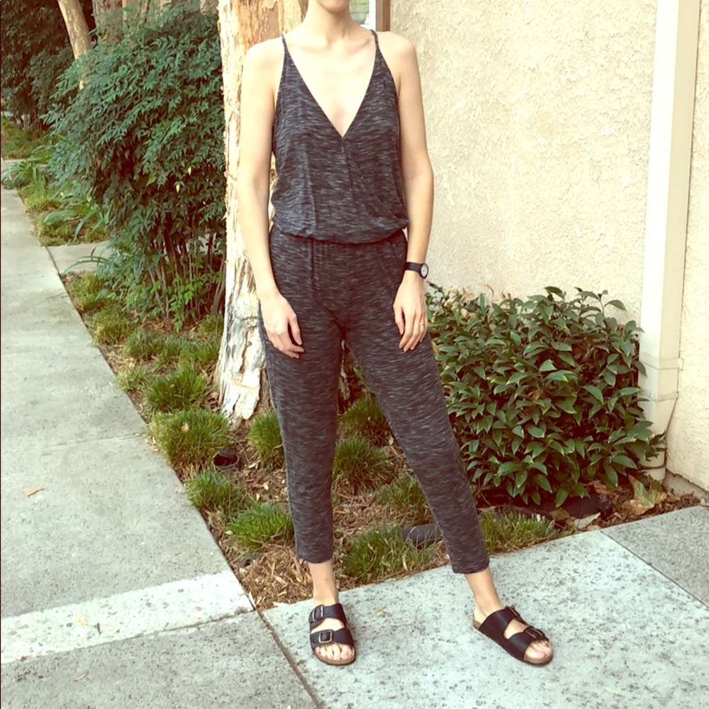 GAP Heathered Charcoal Jumpsuit